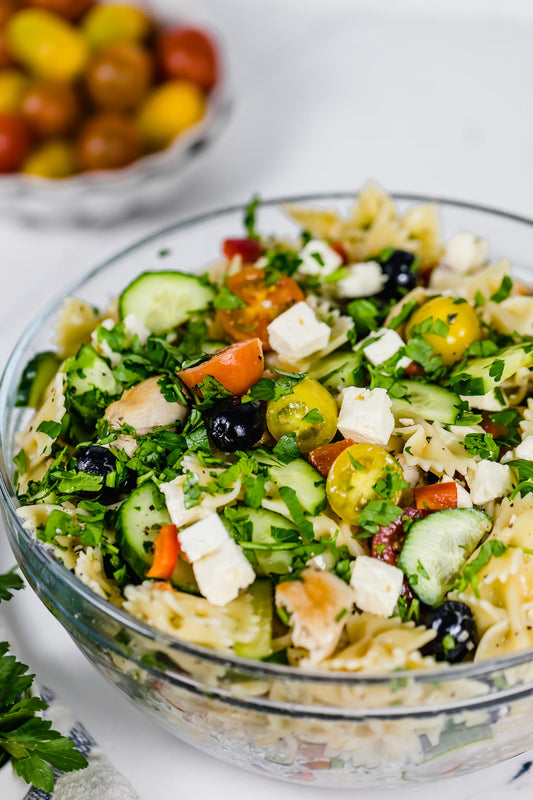 EXCLUSIVE: Greek Chicken Pasta Salad (with Video)