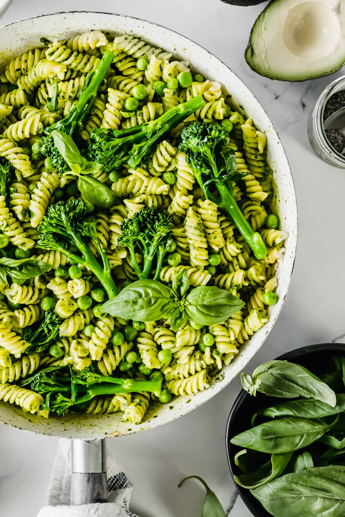 EXCLUSIVE: Avocado Pesto Pasta with Broccolini & Peas