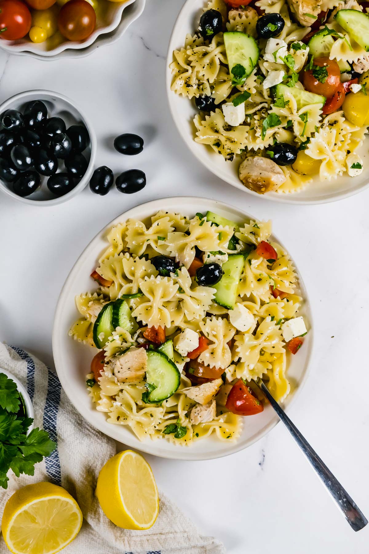 EXCLUSIVE: Greek Chicken Pasta Salad (with Video)