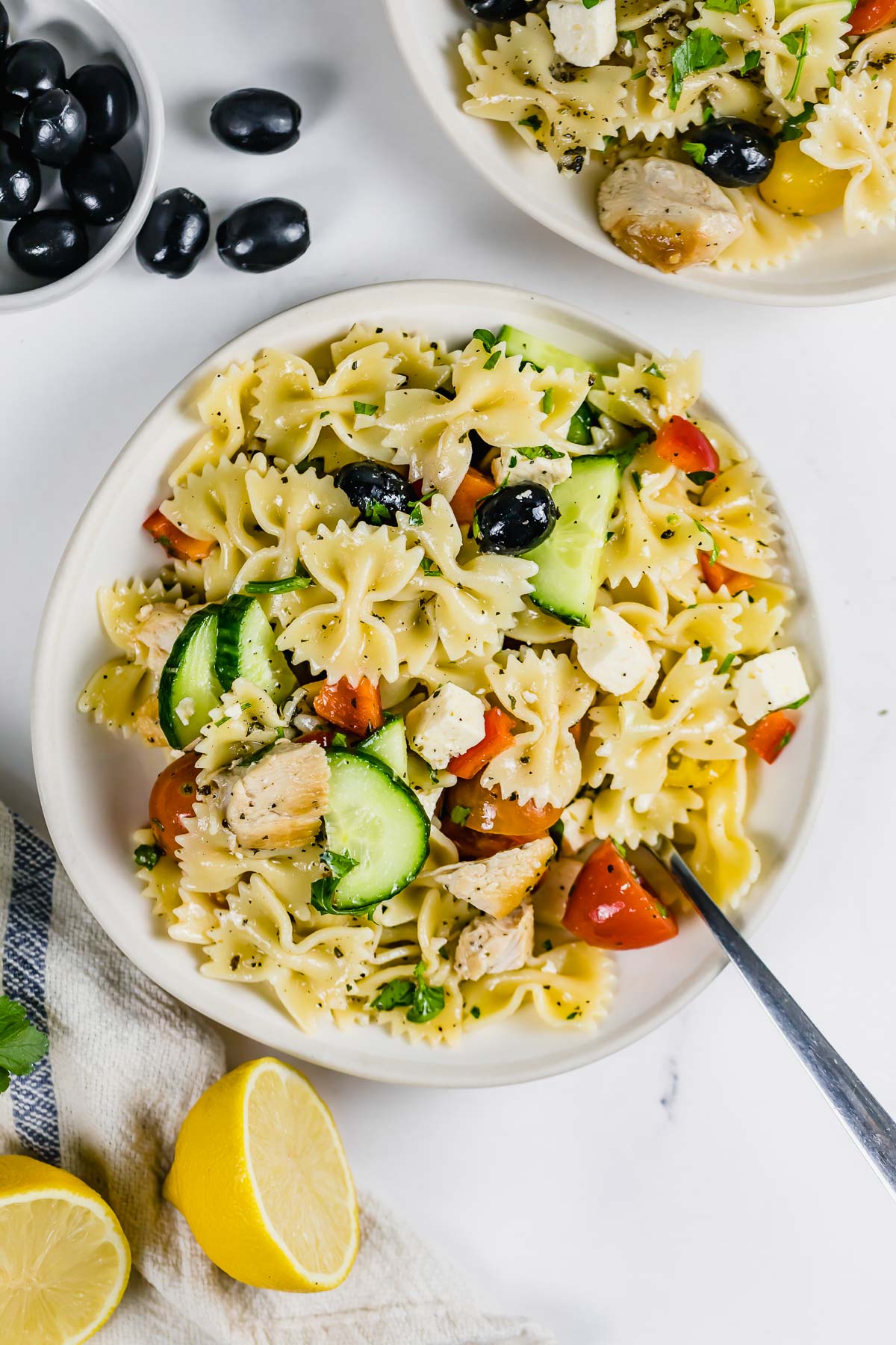 EXCLUSIVE: Greek Chicken Pasta Salad (with Video)