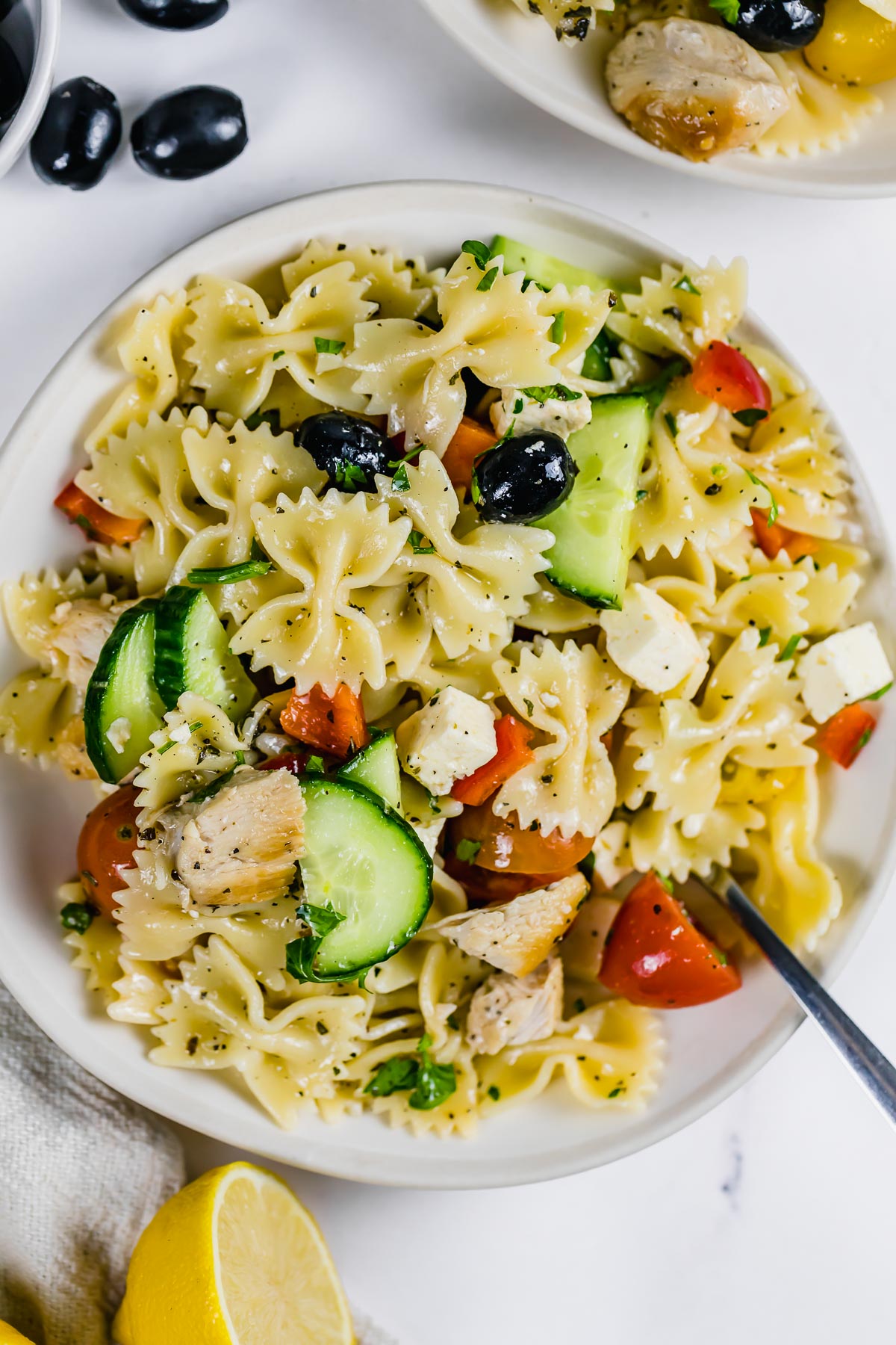 EXCLUSIVE: Greek Chicken Pasta Salad (with Video)